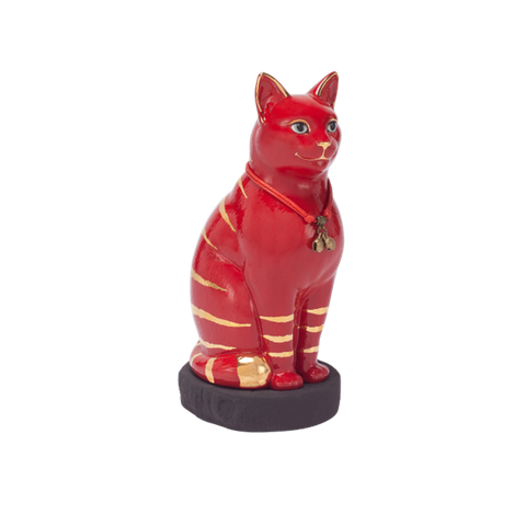  Mèo Đại Cát Trang trí vàng (23.9 cm) - Màu Đỏ 