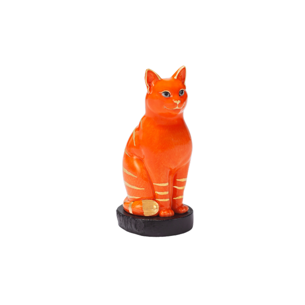 Mèo Đại Cát - Trang trí vàng (17.4 cm) - Màu Cam