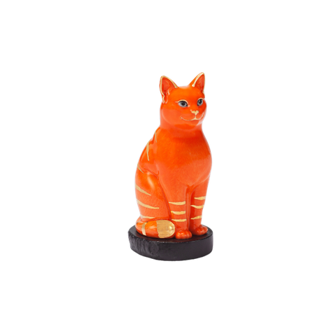  Mèo Đại Cát - Trang trí vàng (17.4 cm) - Màu Cam 