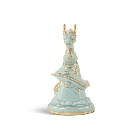  Tượng rồng Long Phù Đại Khánh 13.5 cm - Men Ngọc (bóng) 