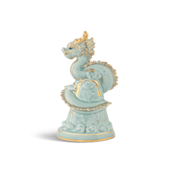 Tượng rồng Long Phù Đại Khánh 13.5 cm - Men Ngọc (bóng)