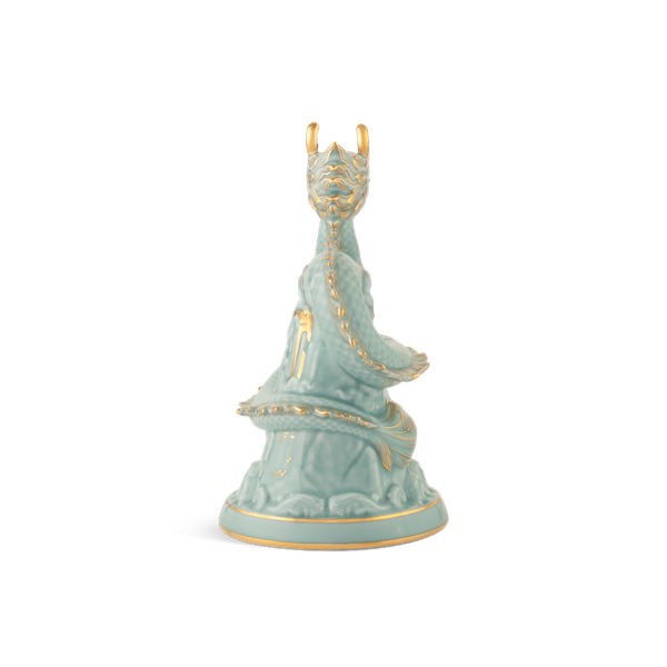 Tượng rồng Long Phù Đại Khánh 13.5 cm - Men Ngọc (bóng)