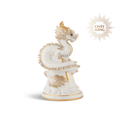  Tượng rồng Long Phù Đại Khánh 13.5 cm - Màu Trắng 