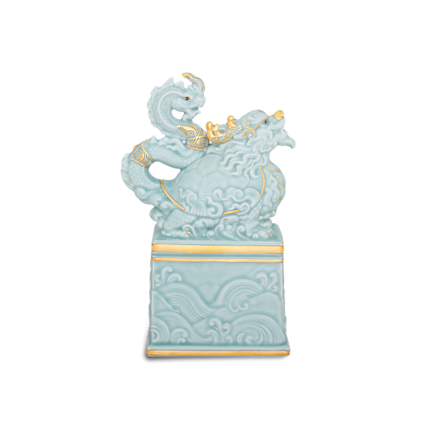 Tượng Rắn Bảo Hợp Thái Hòa 17 cm - Men Ngọc Sương Mờ