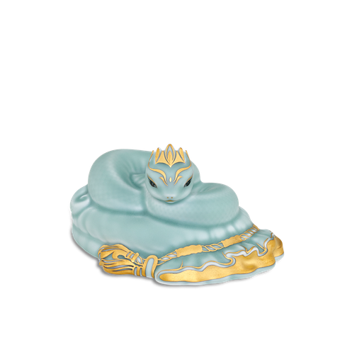  Tượng Rắn Bảo Kim 17 cm - Men Ngọc Sương Mờ 