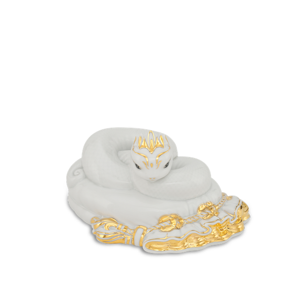 Tượng Rắn Bảo Kim 17 cm - Trắng