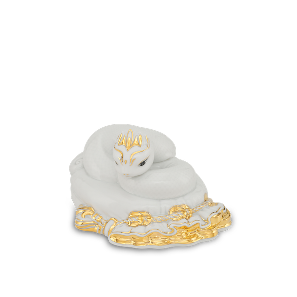 Tượng Rắn Bảo Kim 17 cm - Trắng