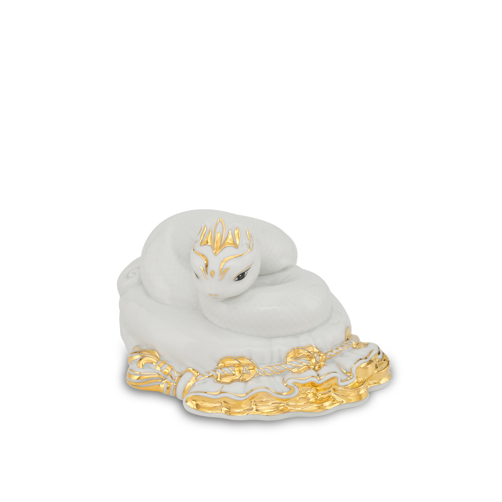 Tượng Rắn Bảo Kim 17 cm - Trắng