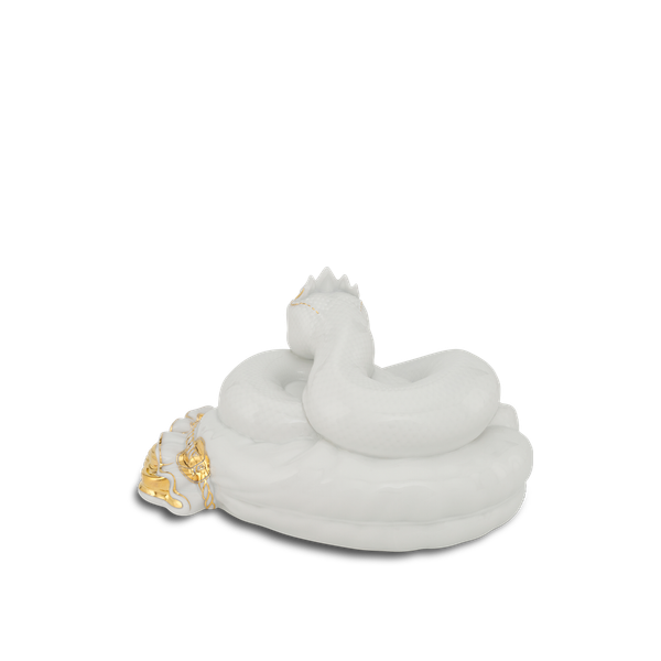 Tượng Rắn Bảo Kim 17 cm - Trắng