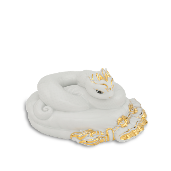 Tượng Rắn Bảo Kim 17 cm - Trắng