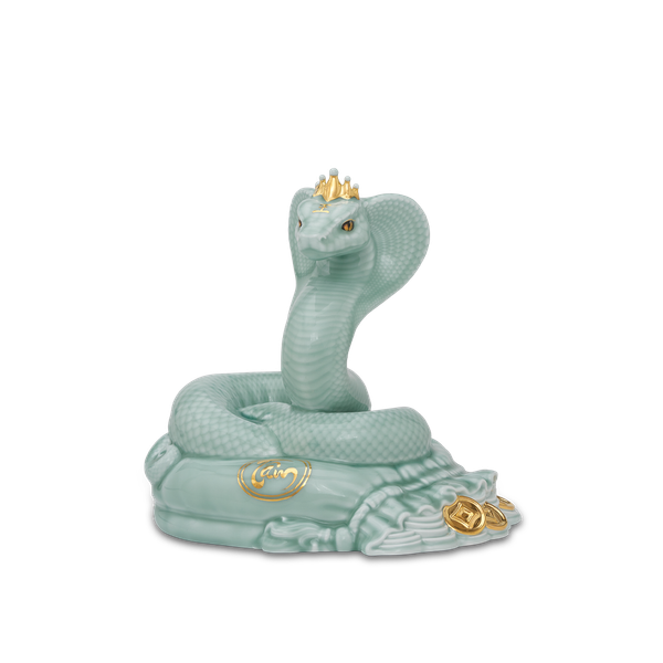 Tượng Rắn Thanh Xà - Men ngọc (bóng)