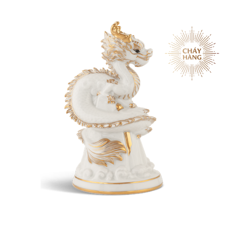  Tượng rồng Long Phù Đại Khánh 23.9 cm - Màu Trắng 