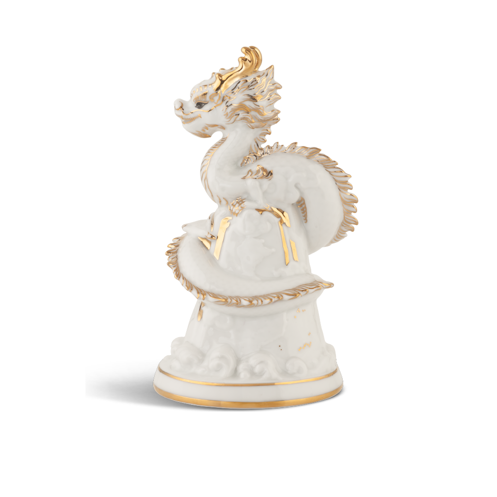 Tượng rồng Long Phù Đại Khánh 23.9 cm - Màu Trắng