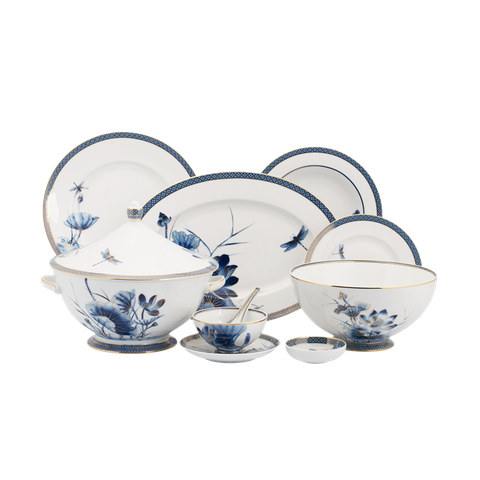  Bộ đồ ăn Âu-Á 45 sản phẩm - Hoàng Cung - Sen Vàng 