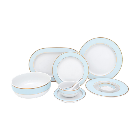  Bộ đồ ăn 6 người Âu-Á 45 sản phẩm - Gastroline Xanh Ngọc 