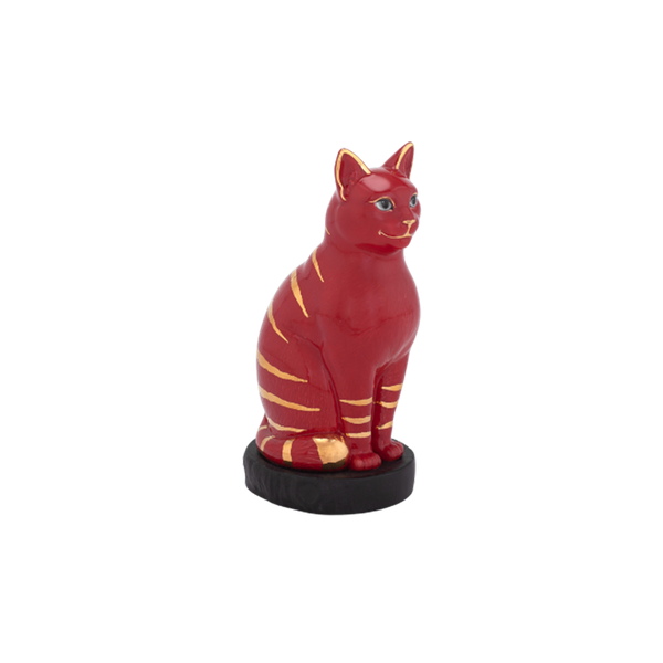 Mèo Đại Cát - Trang trí vàng (17.4 cm) - Màu đỏ
