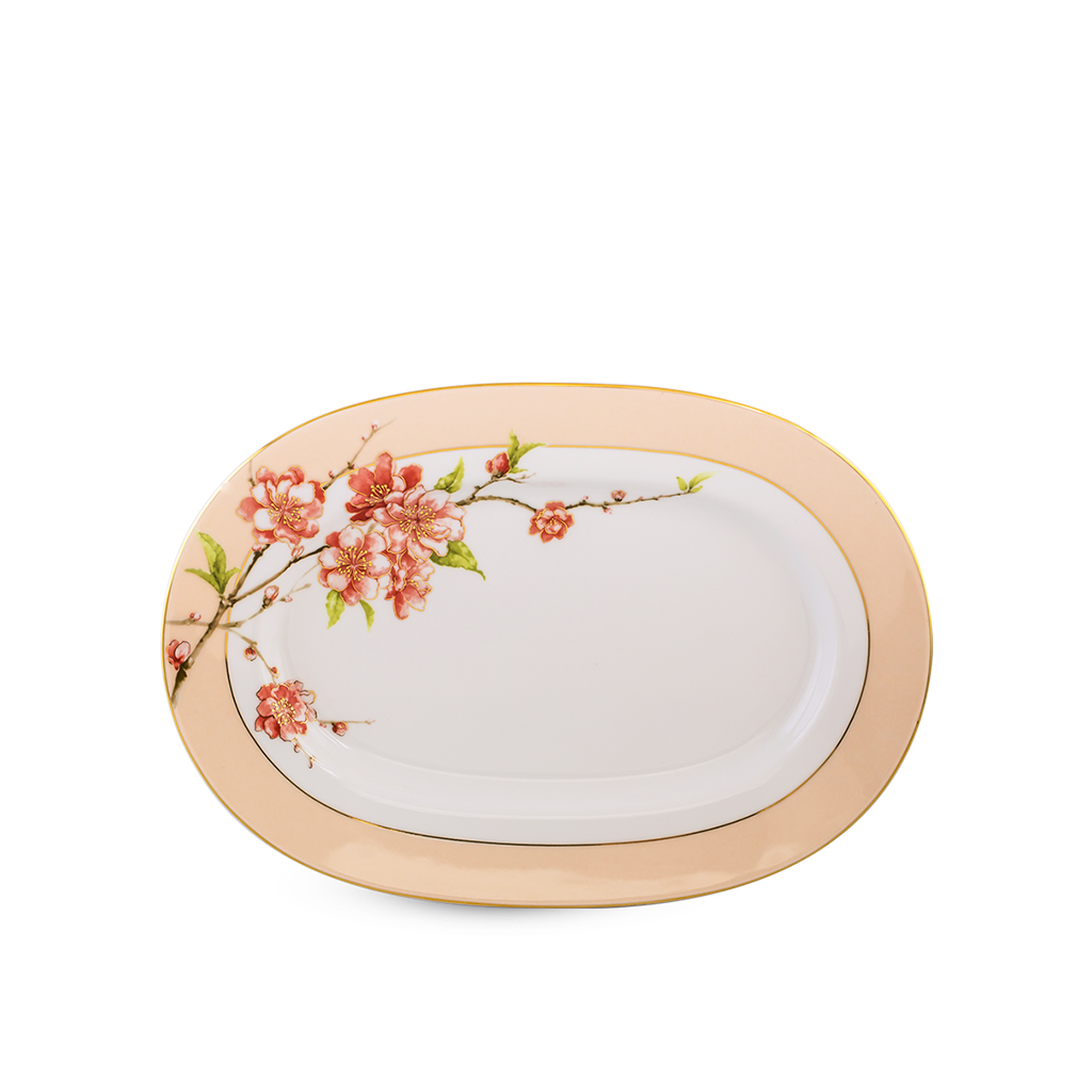 Dĩa oval 32 cm - Camellia - Hoa Đào