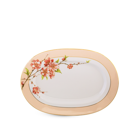  Dĩa oval 32 cm - Camellia - Hoa Đào 