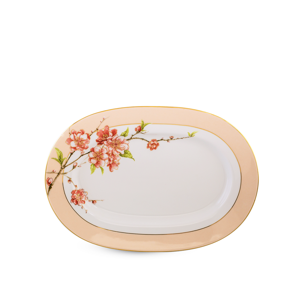 Dĩa oval 32 cm - Camellia - Hoa Đào