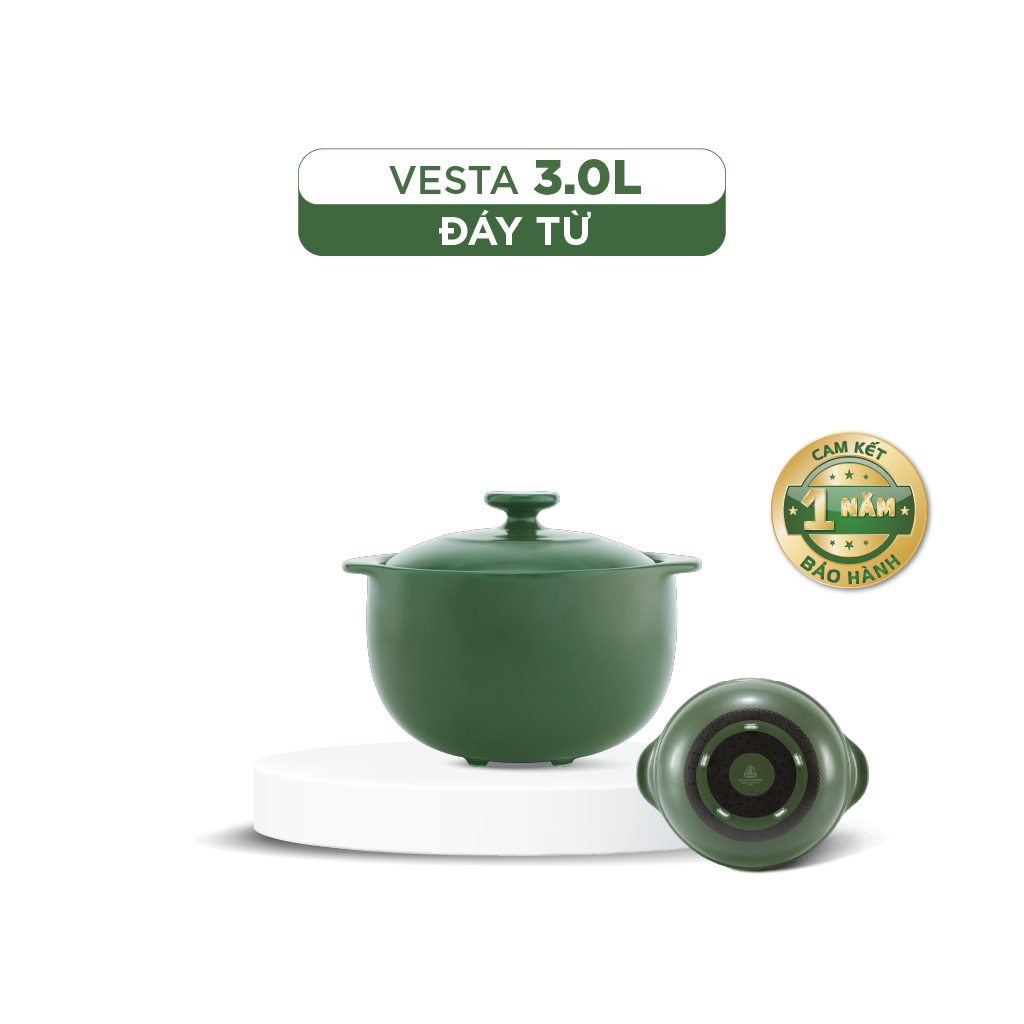 Nồi dưỡng sinh Vesta (Nồi tròn cao) 3.0 L + nắp (CK) (bếp từ)