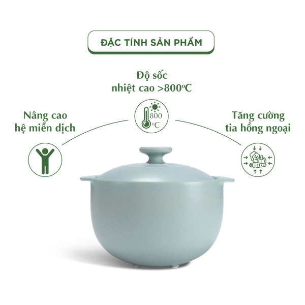 Nồi dưỡng sinh Vesta (Nồi tròn cao) 3.0 L + nắp (CK) (bếp từ) - Màu Xám 2