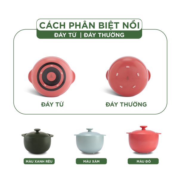Nồi dưỡng sinh Vesta (Nồi tròn cao) 1.2 L + nắp (CK) - Màu Đỏ 2