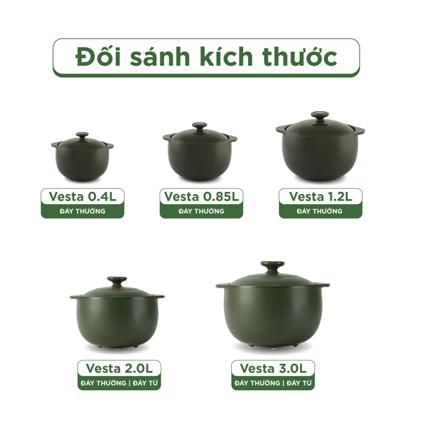 Nồi Sứ Dưỡng Sinh Minh Long Healthy Cook Vesta 0.85 L