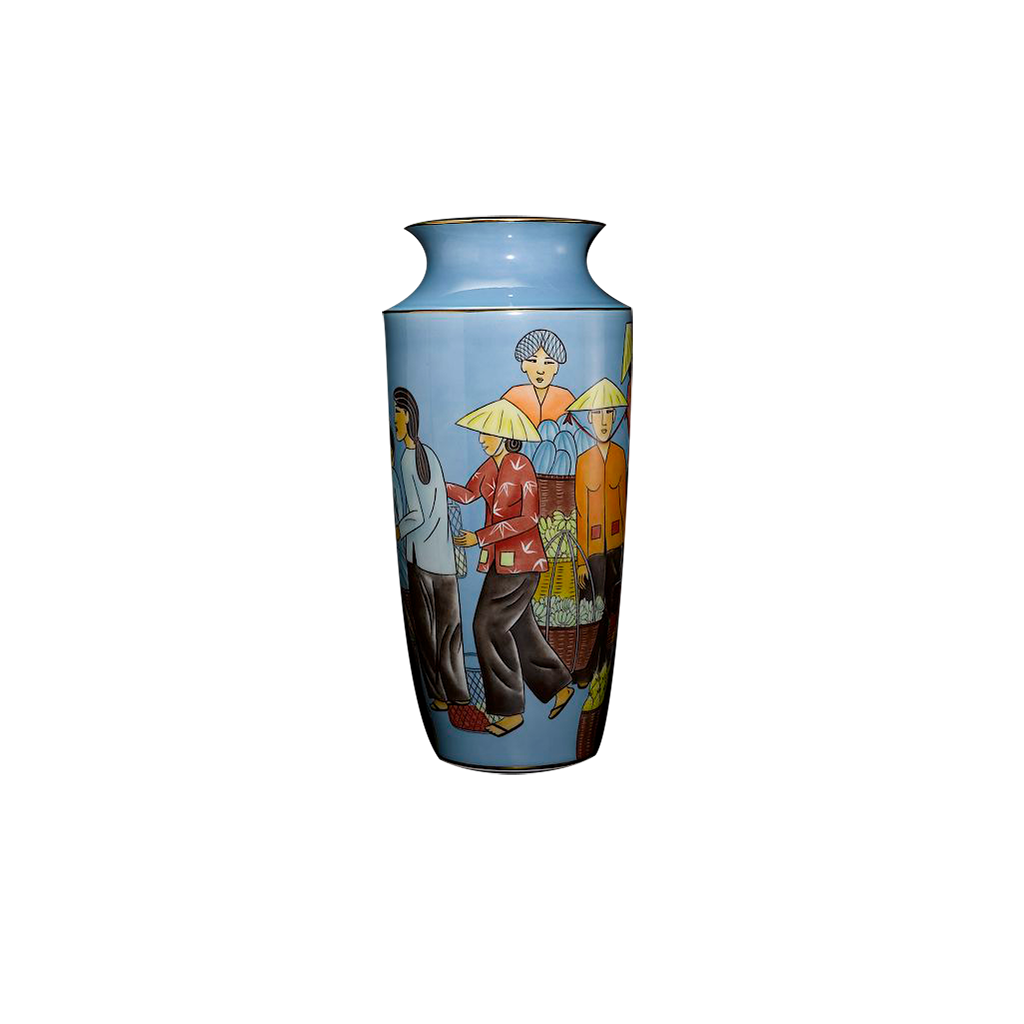 BÌNH HOA 50 CM - HỌP CHỢ - Bình hoa - Vẽ tay