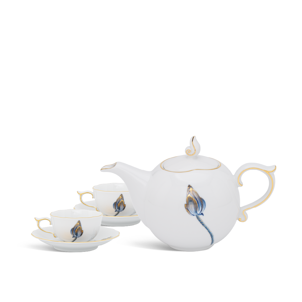 Bộ Trà Mẫu Đơn Tịnh Tâm Vàng 0.7L