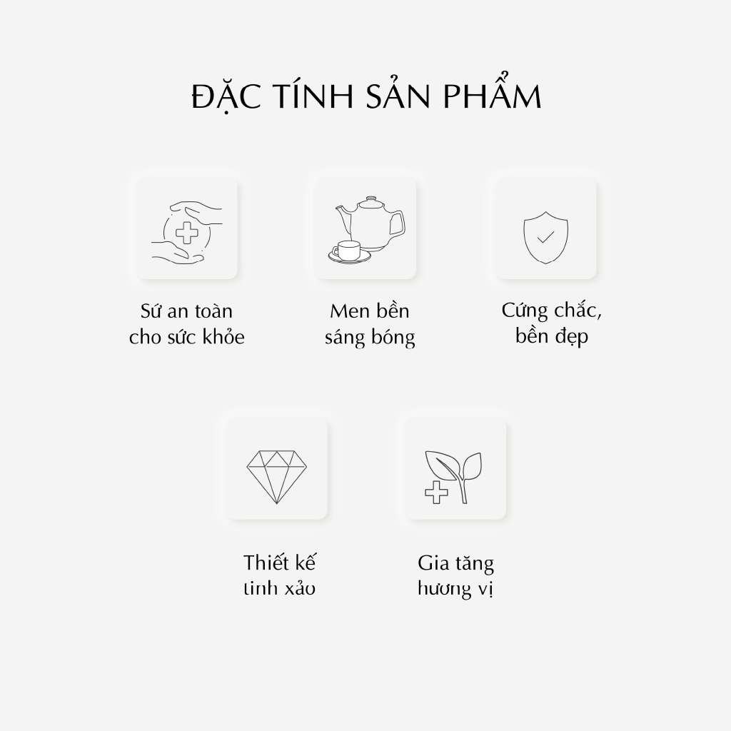 Bộ trà 0.7 L - Mẫu Đơn - Tịnh Tâm Vàng