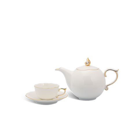  Bộ trà 0.7 L - Mẫu Đơn IFP -Chỉ Vàng 