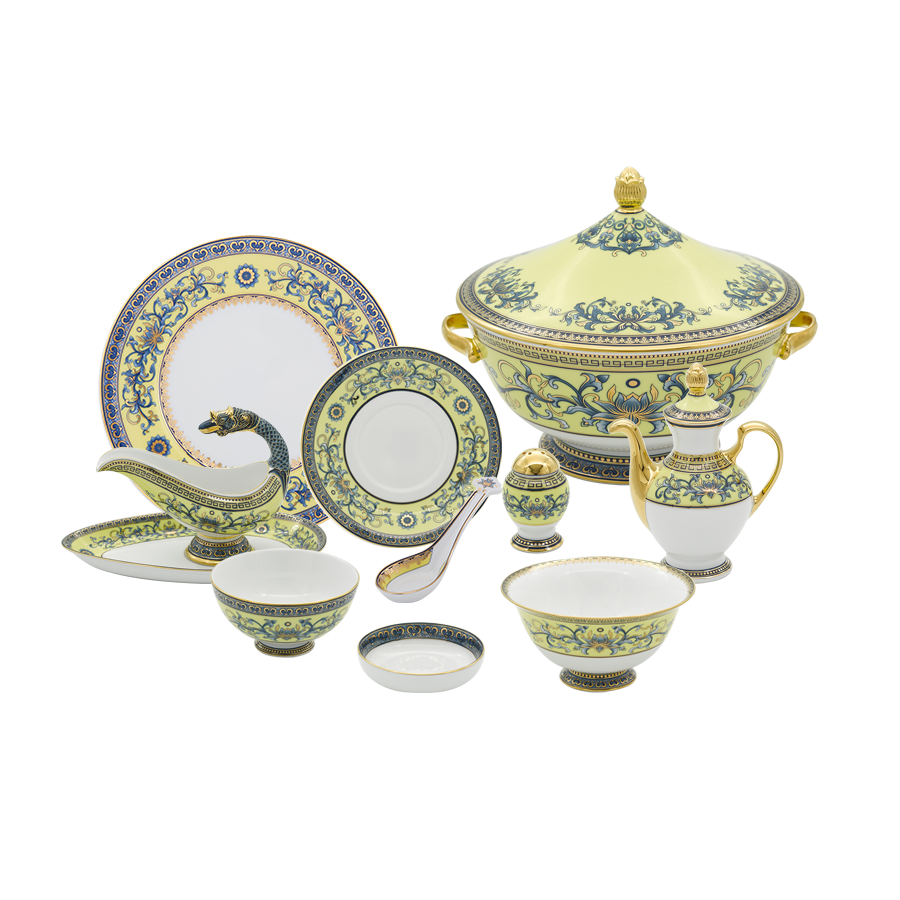 Bộ đồ ăn 6 người Âu-Á 82 sản phẩm - Hoàng Cung - Hoàng Liên
