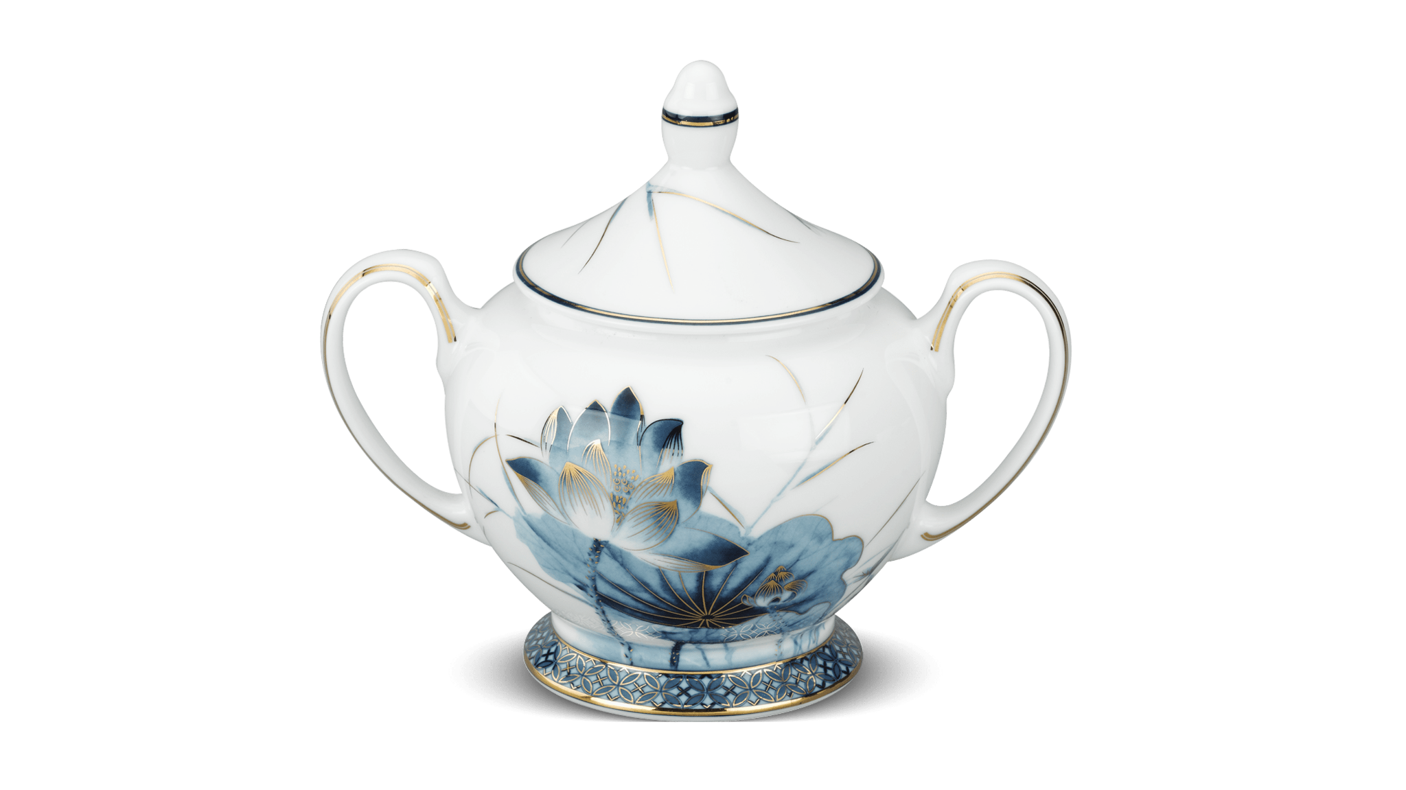 Chén đường 10 cm + nắp - hoàng cung - sen vàng