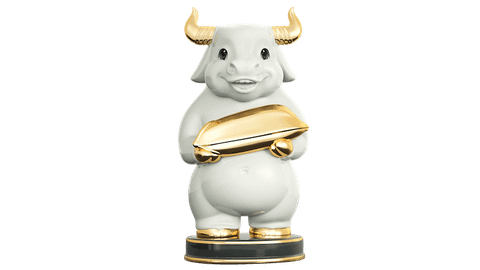  Trâu Như Ý 10cm - Màu Trắng - Trang trí vàng 24k 