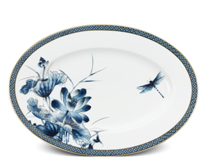  Dĩa oval 37 cm - Hoàng Cung - Sen Vàng 