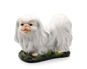 [GT] Chó Bắc Kinh 24.5 cm - Tượng - Trắng