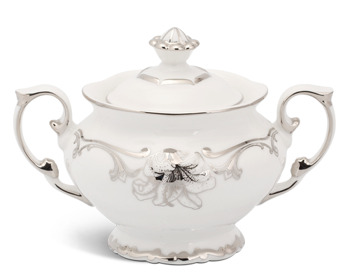 Chén đường 10 cm + nắp - đài các - trang trí bạch kim