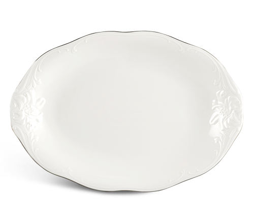 Dĩa oval 28 cm - Đài Các - Chỉ Bạch Kim