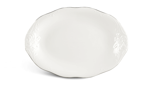 Dĩa oval 32 cm - Đài Các - Chỉ Bạch Kim