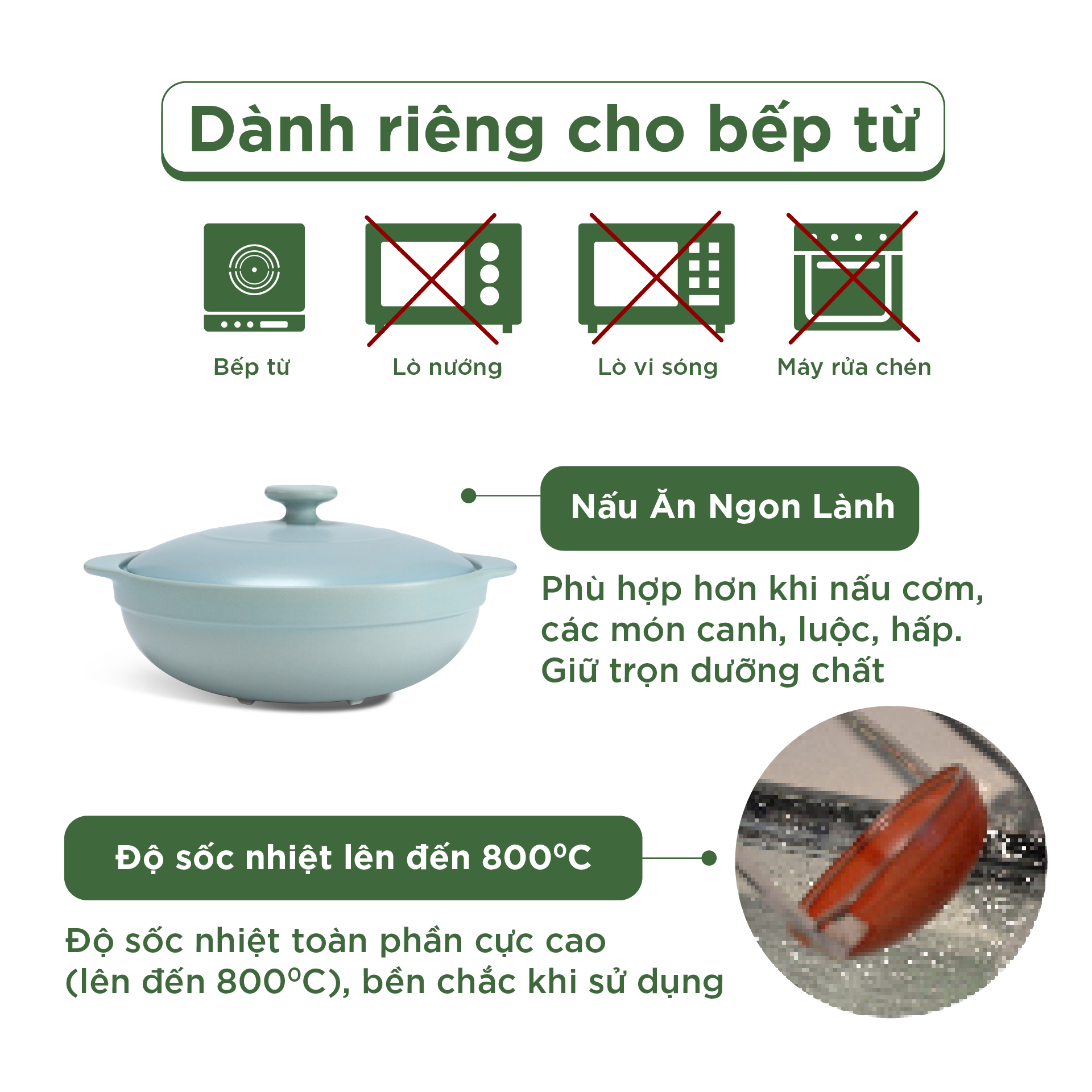 Nồi dưỡng sinh Luna (Nồi cạn) 1.0 L + nắp (CK) (bếp từ) - Màu Xám 2