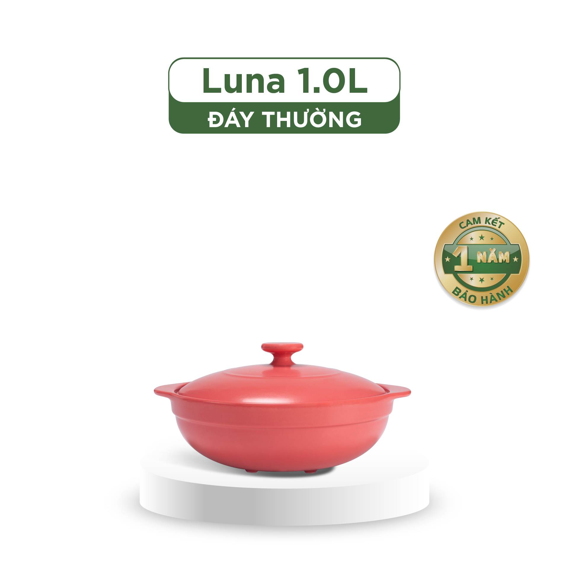 Nồi dưỡng sinh Luna 1.0 L + nắp (CK) - HealthyCook - Màu Đỏ 2