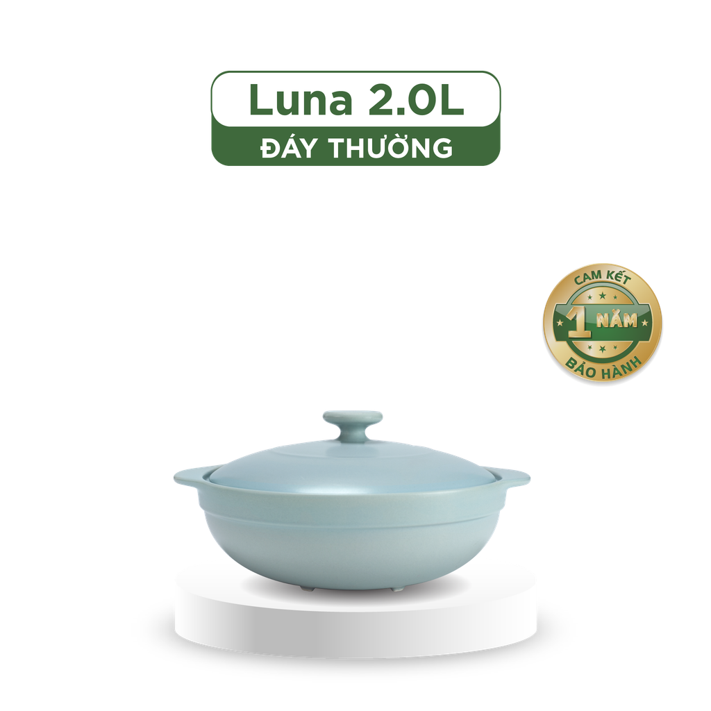 Nồi dưỡng sinh Luna (Nồi cạn) 2.0 L + nắp (CK) - Màu Xám 2