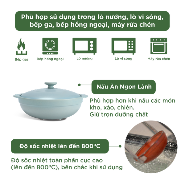 Nồi dưỡng sinh Luna (Nồi cạn) 2.0 L + nắp (CK) - Màu Xám 2