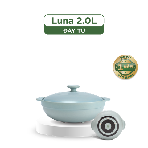  Nồi dưỡng sinh Luna (Nồi cạn) 2.0 L + nắp (CK) (bếp từ) - Màu Xám 2 