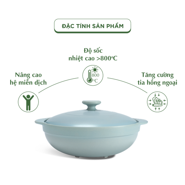 Nồi dưỡng sinh Luna (Nồi cạn) 2.0 L + nắp (CK) (bếp từ) - Màu Xám 2