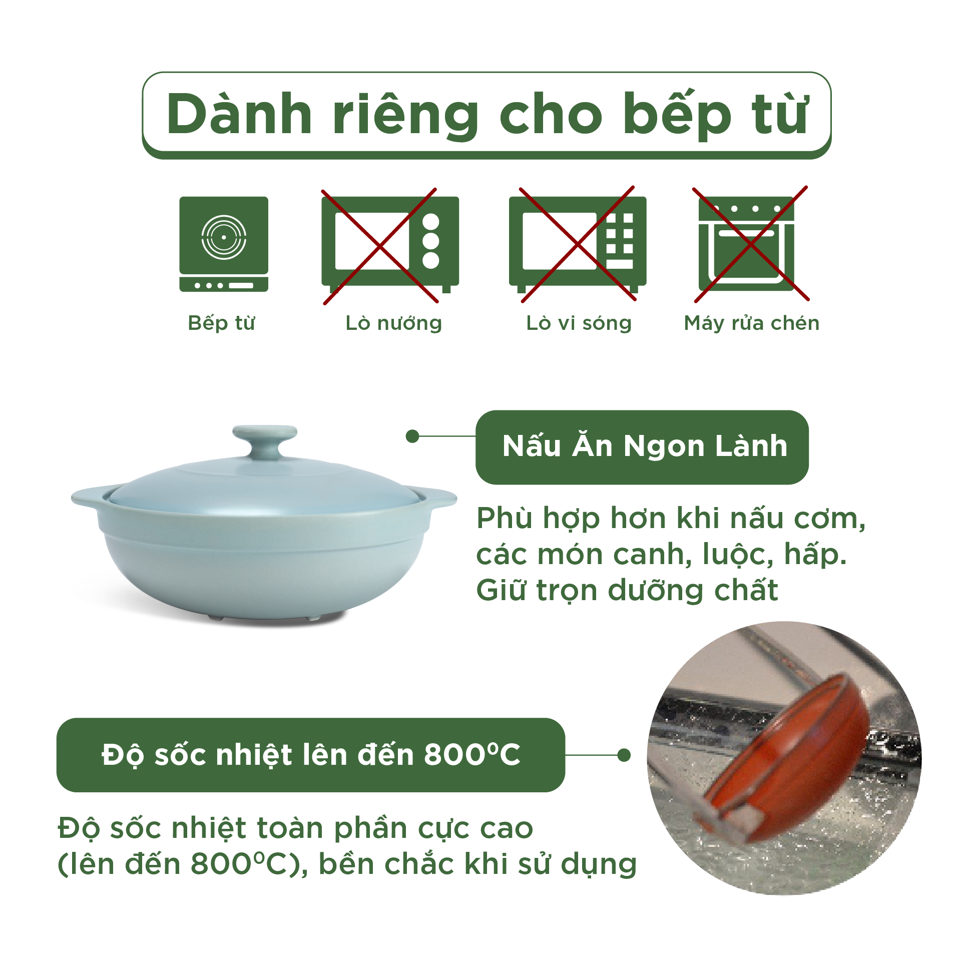 Nồi dưỡng sinh Luna (Nồi cạn) 2.0 L + nắp (CK) (bếp từ) - Màu Xám 2