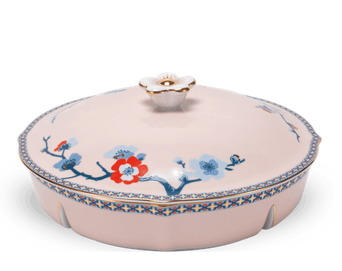  Khay mứt 5 ngăn - Misc Assortment - Hoa Đào Thịnh Vượng (B) 