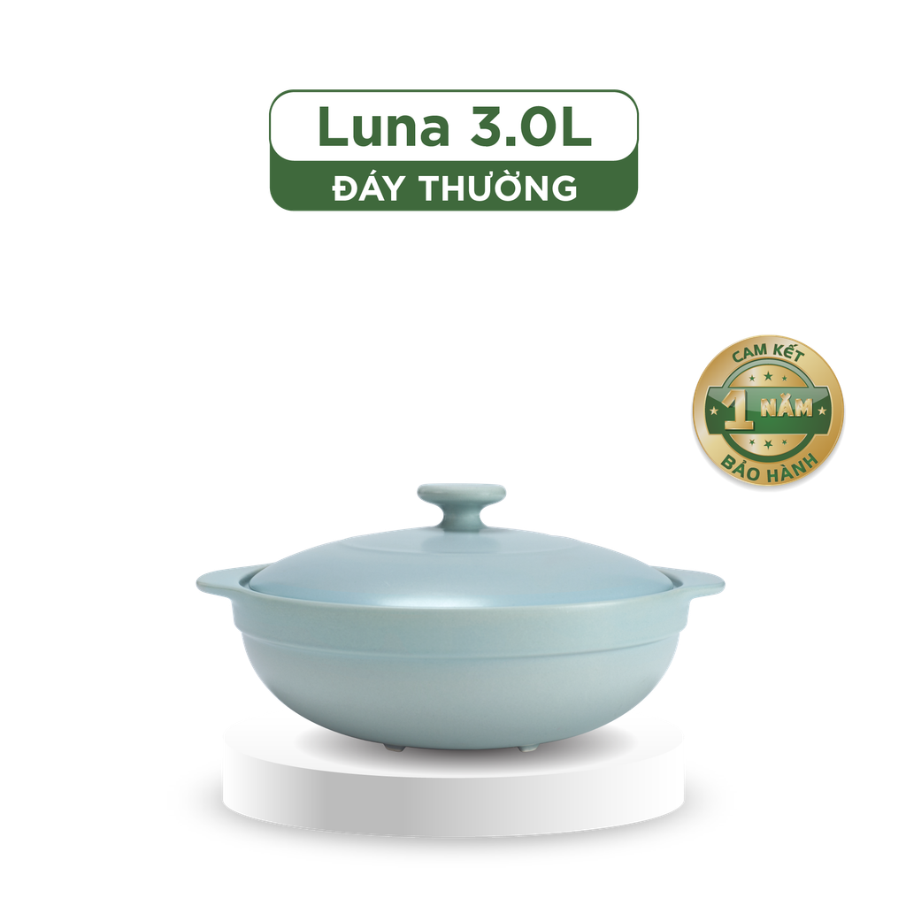 Nồi dưỡng sinh Luna (Nồi cạn) 3.0 L + nắp (CK) - Màu Xám 2