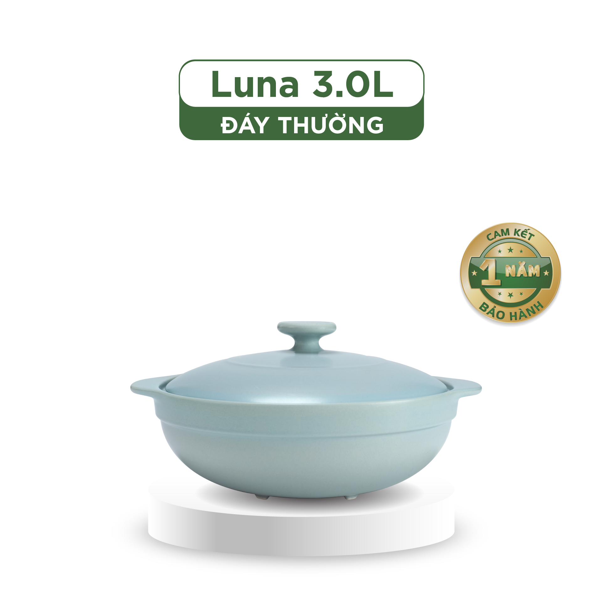 Nồi dưỡng sinh Luna (Nồi cạn) 3.0 L + nắp (CK) - Màu Xám 2