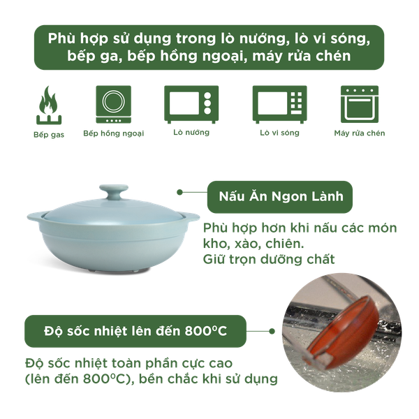 Nồi dưỡng sinh Luna (Nồi cạn) 3.0 L + nắp (CK) - Màu Xám 2